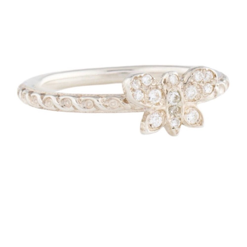 LOREE RODKIN STERLING SILVER 925 CUBIC ZIRCONIA BUTTERFLY COCKTAIL RING